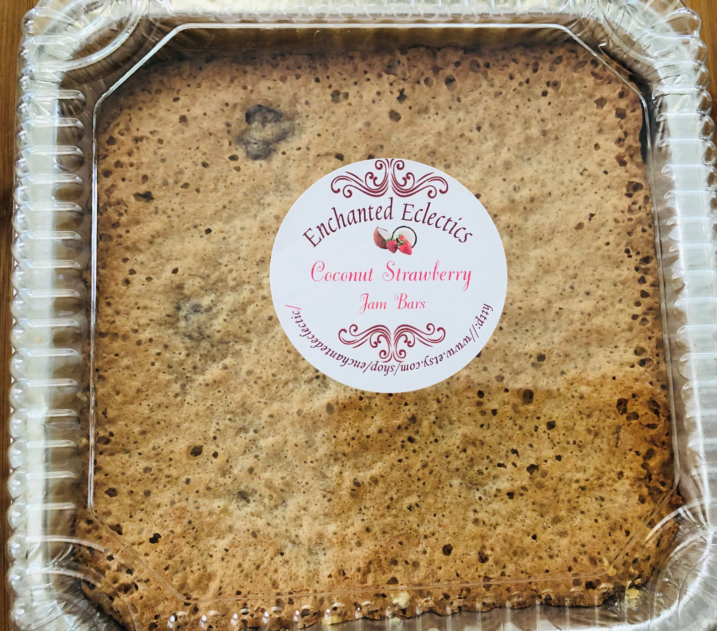 Coconut Jam Bars * Various Filling Options * Made with Organic Ingredients