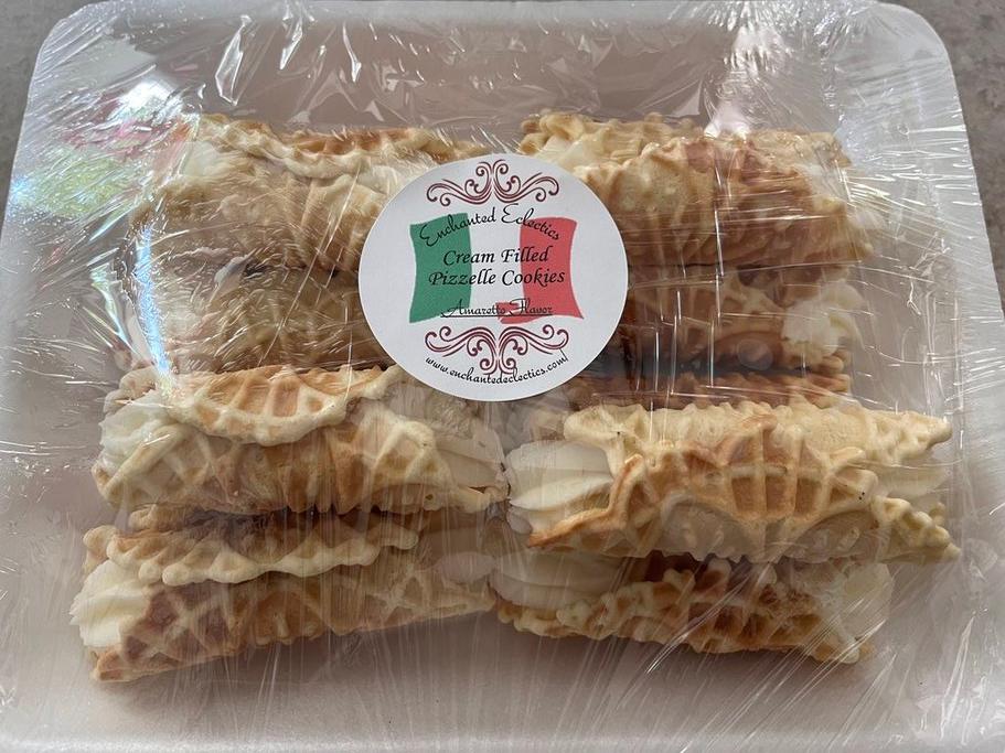 Vanilla Cream Filled Pizzelle Cookies + Italian Pizzelle filled with Vanilla Cream - Cannoli Style Pizzelle w/Vanilla Cream
