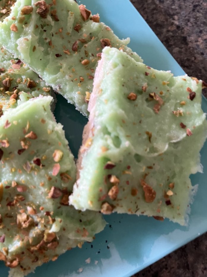 Pistachio Cream Bars * Homemade * Creamy * Delicious * Organic Ingredients