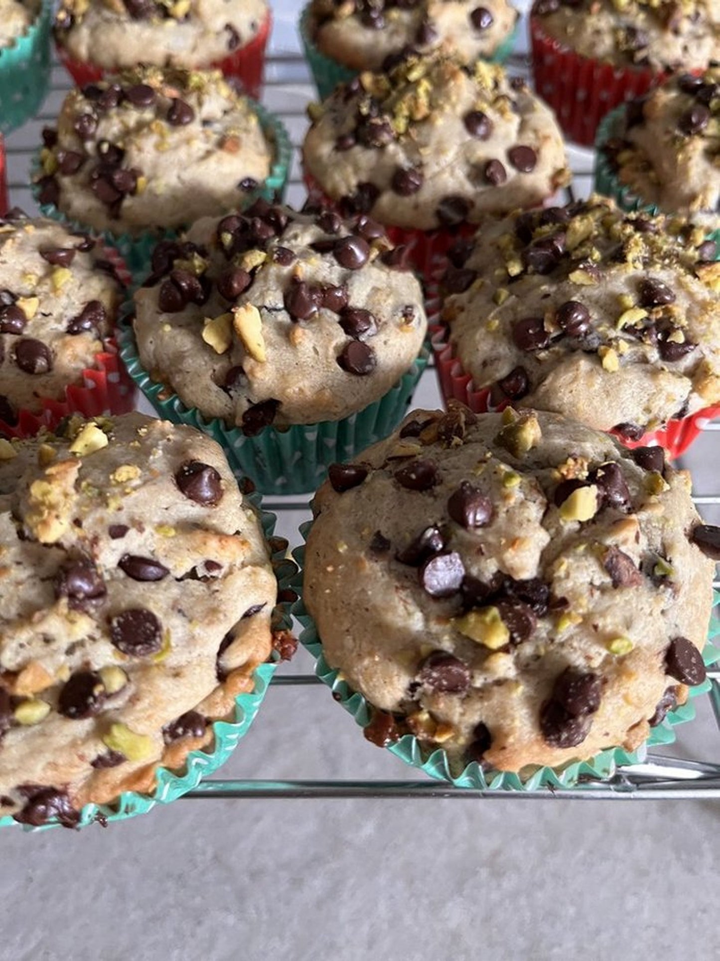 Cannoli Muffins * Cannoli Muffins with Pistachios & Mini Chocolate Chips