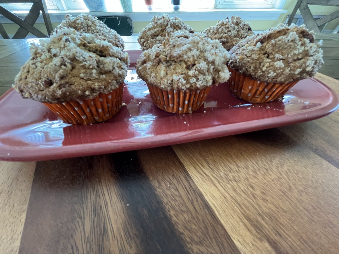 Crumb Topped Butter Pecan Muffins