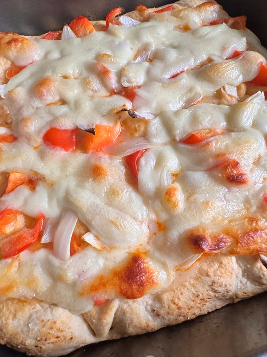 Onions, Peppers & Mozzarella Focaccia Bread