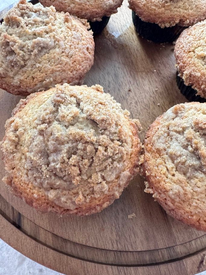 All Spice Crumb Muffins with Vanilla Glaze