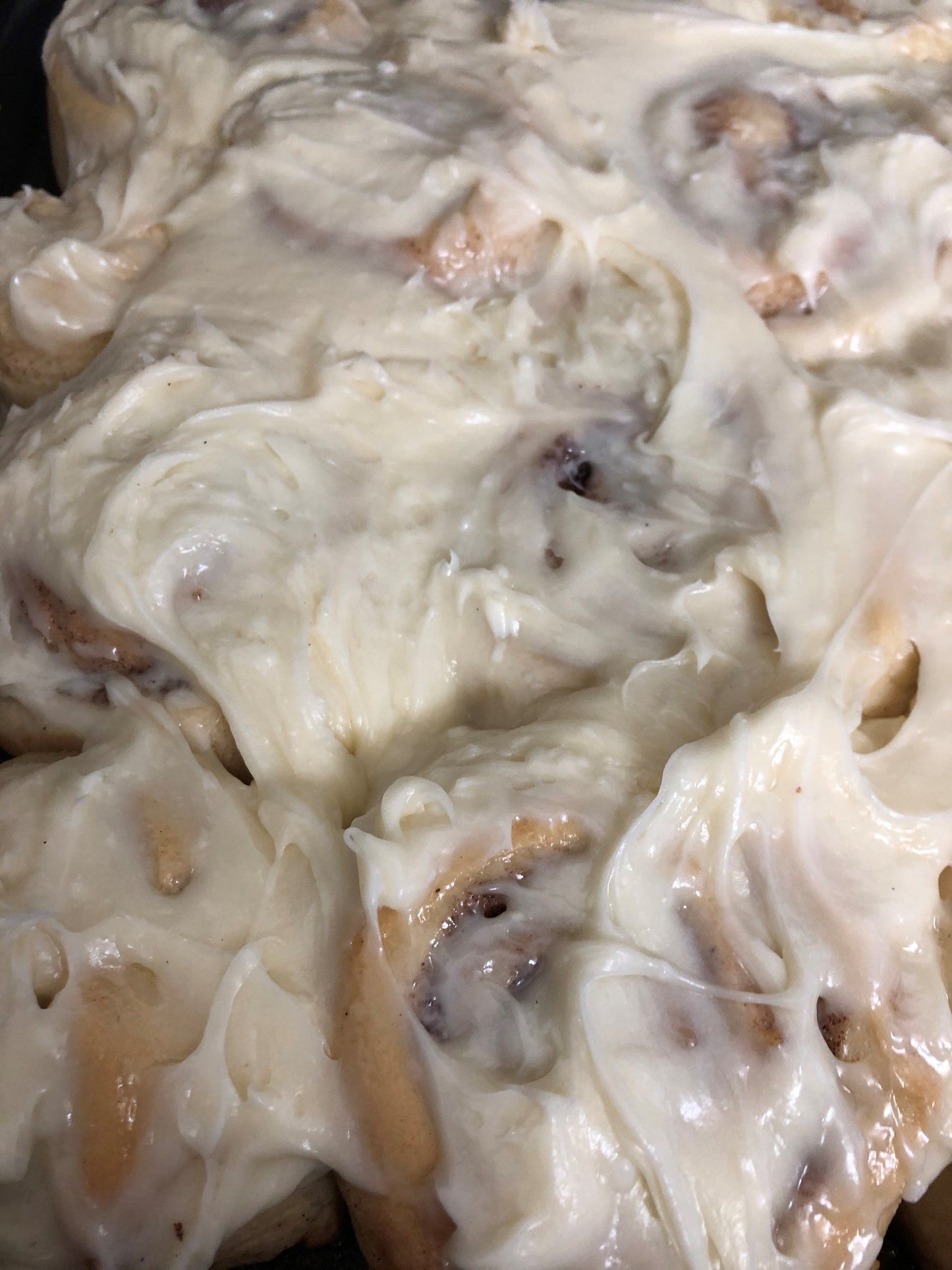 Homemade Jumbo Gooey Cinnamon Buns with choice of Cream Cheese or Butter Cream Frosting