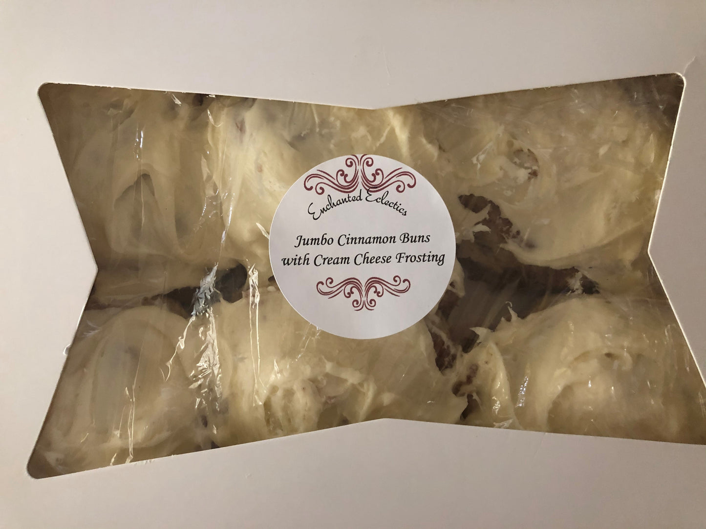 Homemade Jumbo Gooey Cinnamon Buns with choice of Cream Cheese or Butter Cream Frosting