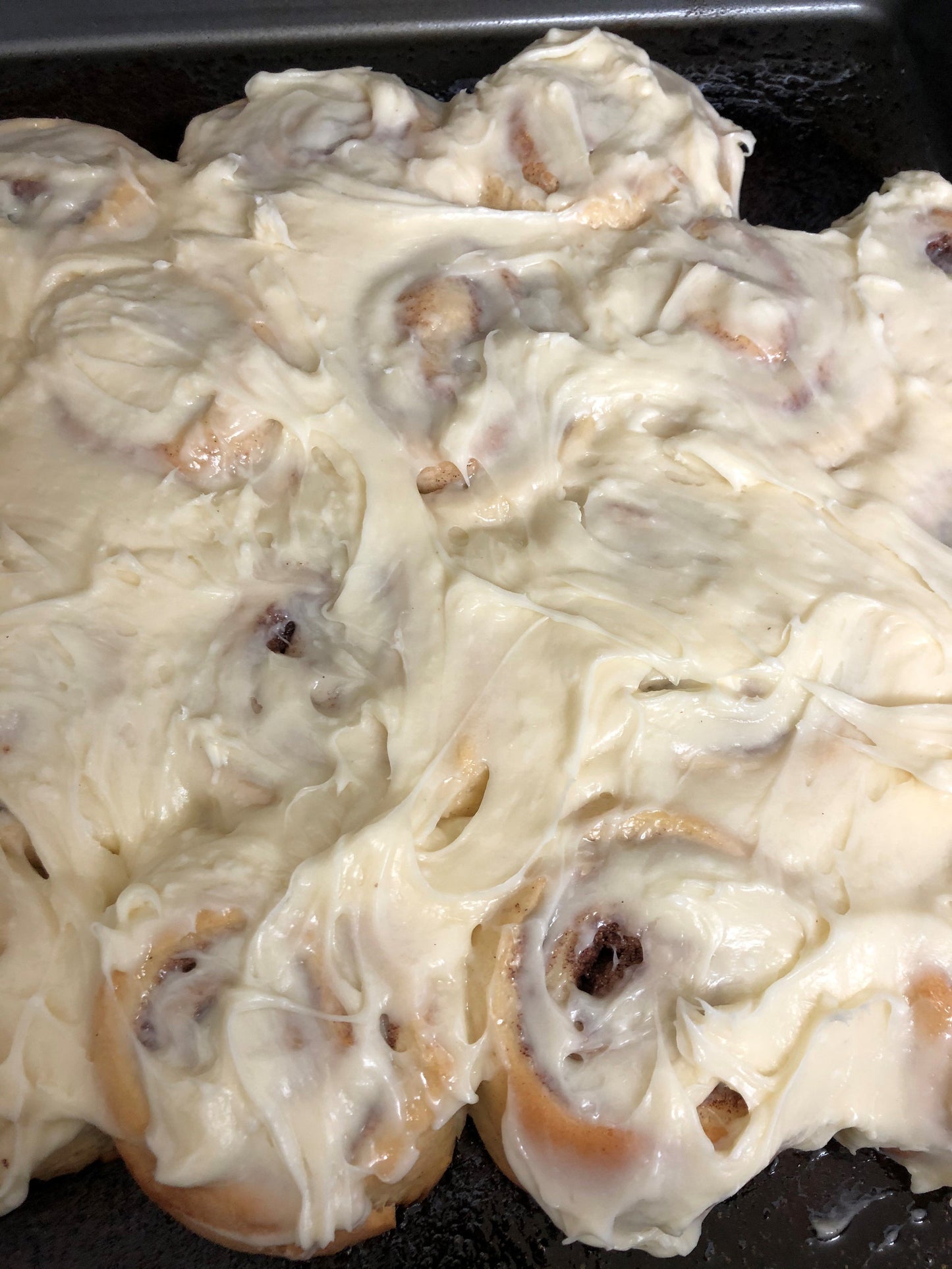 Homemade Jumbo Gooey Cinnamon Buns with choice of Cream Cheese or Butter Cream Frosting