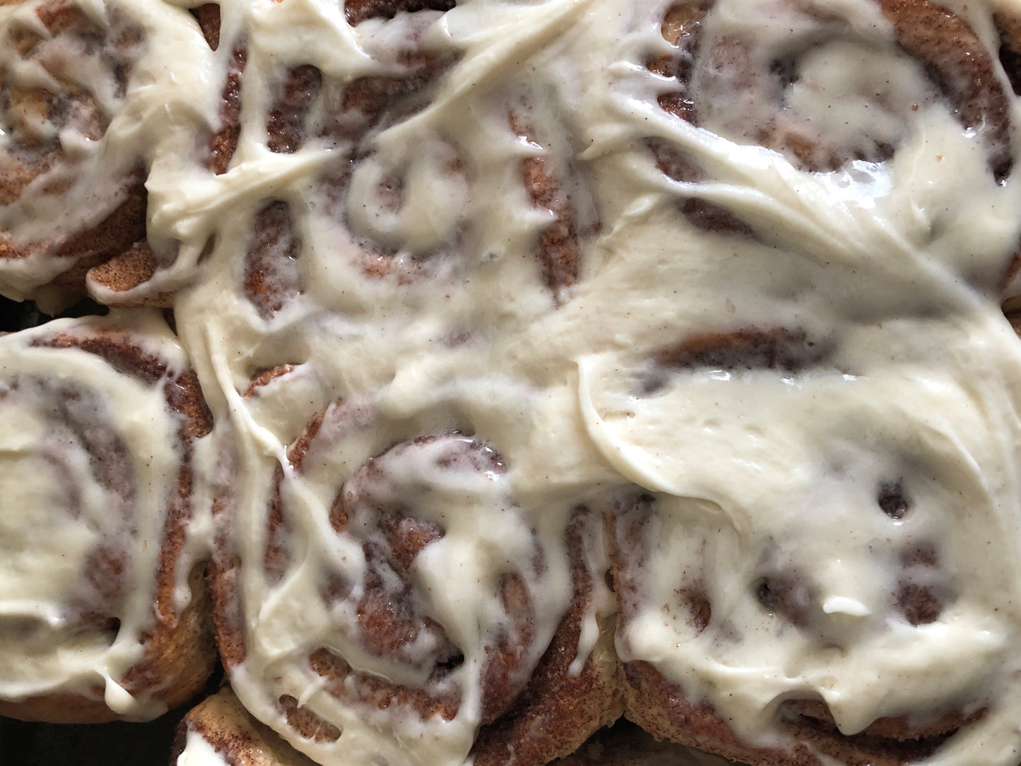 Homemade Jumbo Gooey Cinnamon Buns with choice of Cream Cheese or Butter Cream Frosting