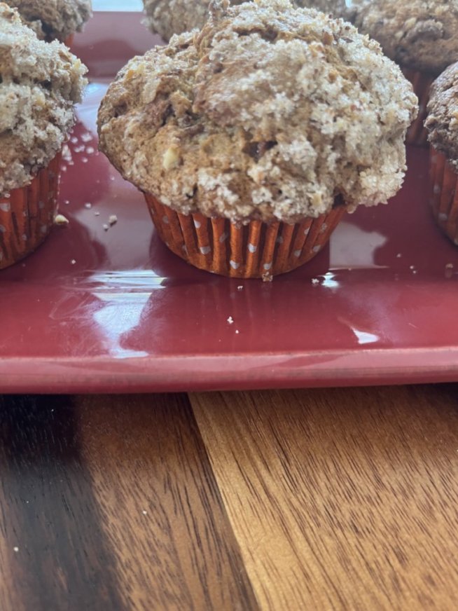 Crumb Topped Butter Pecan Muffins