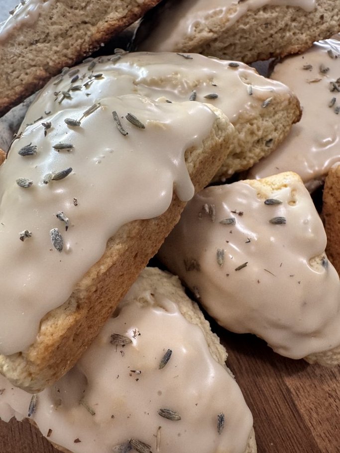 Glazed Lavender Buttermilk Scones
