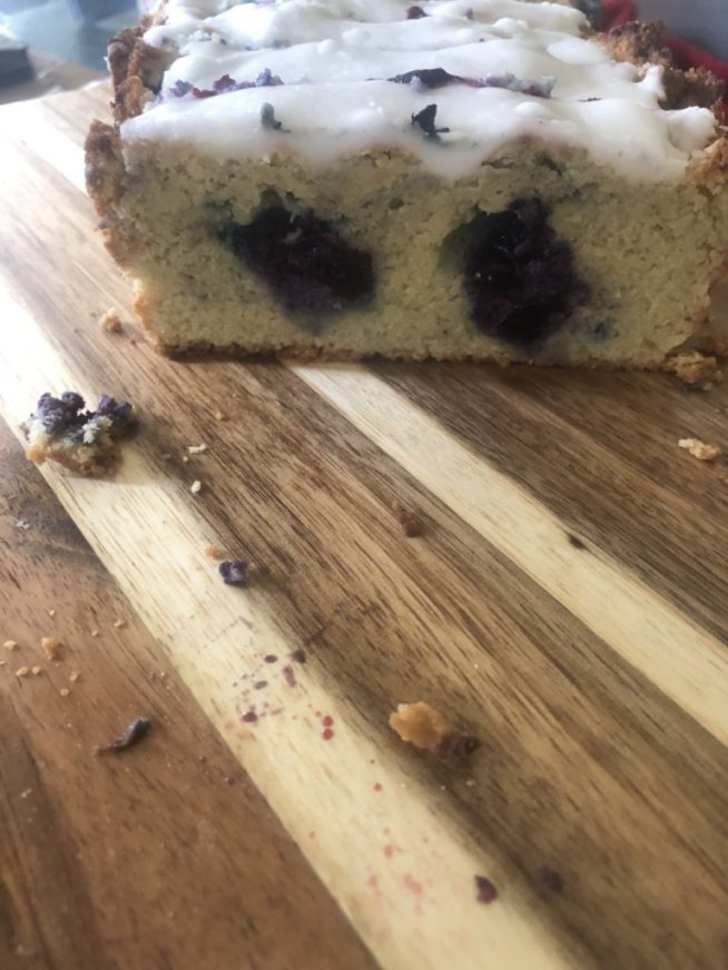 Keto  Iced Lemon Blueberry Bread *Diabetic Friendly * Gluten Free *