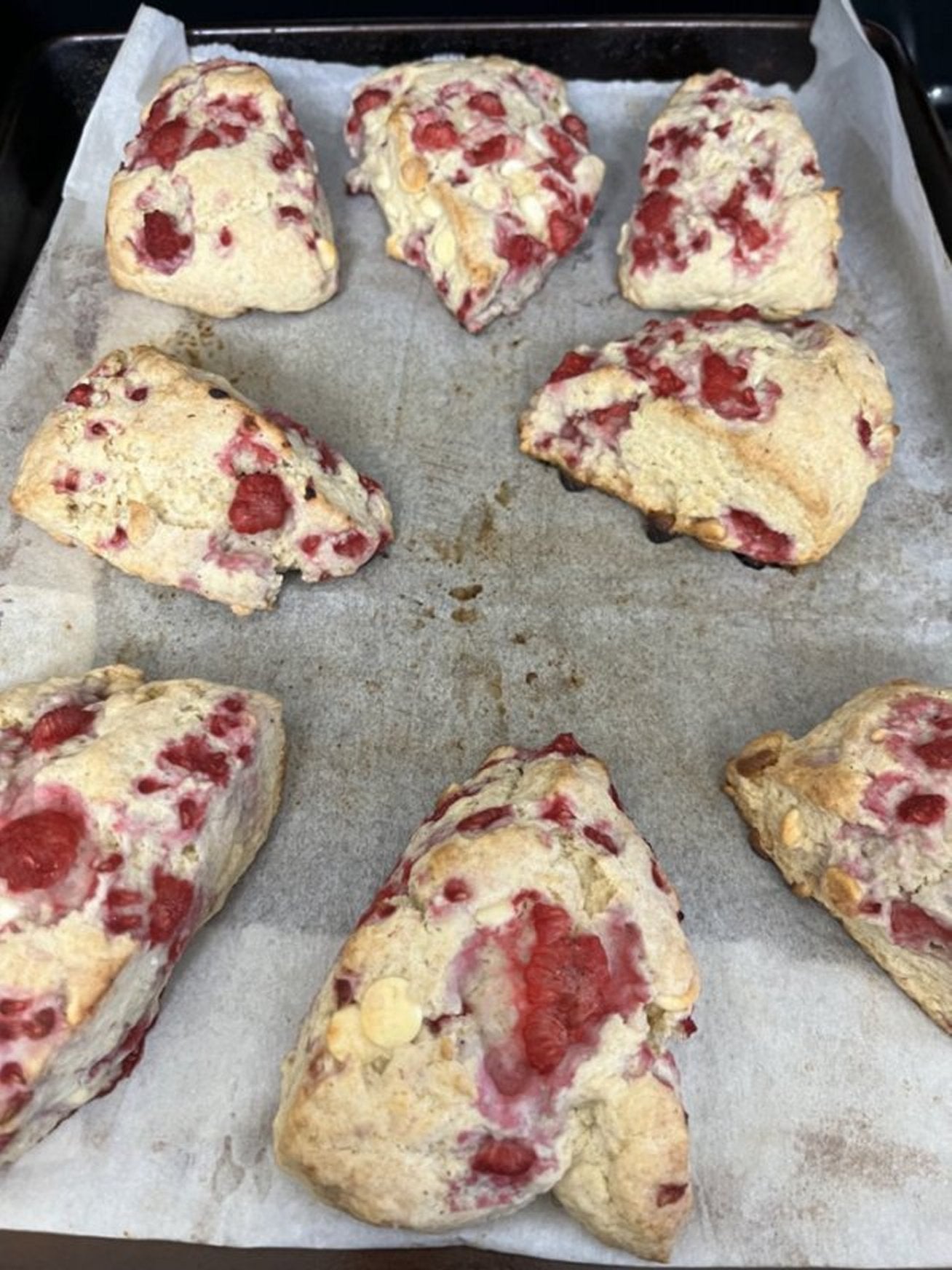 Delicious Raspberry White Chocolate Scones
