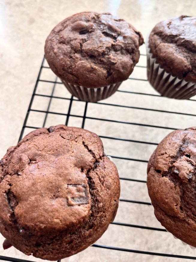 Double Dark Chocolate Muffins * Super Moist & Delicious *