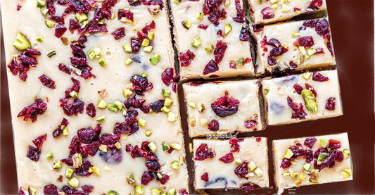 White Chocolate Cranberry Pistachio Fudge * 1 1/2 pound tray