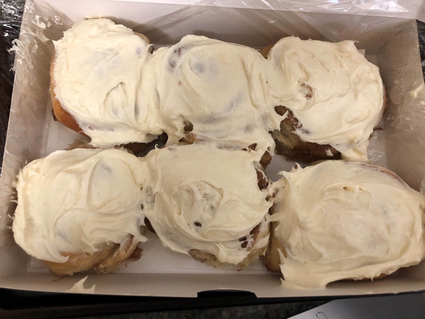 Homemade Jumbo Gooey Cinnamon Buns with choice of Cream Cheese or Butter Cream Frosting
