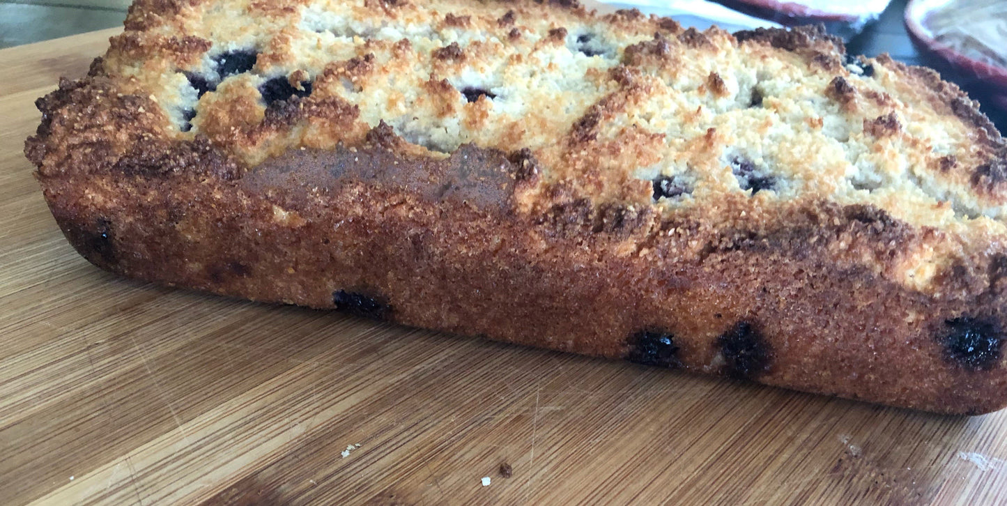 Keto  Iced Lemon Blueberry Bread *Diabetic Friendly * Gluten Free *