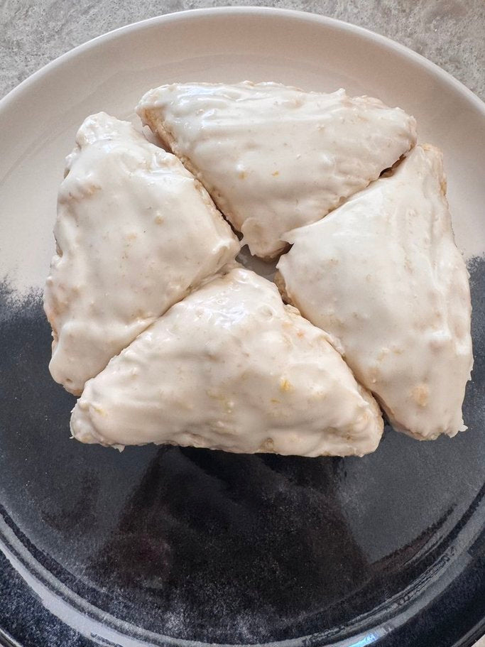 Lemon Scones with Vanilla Lemon Glaze
