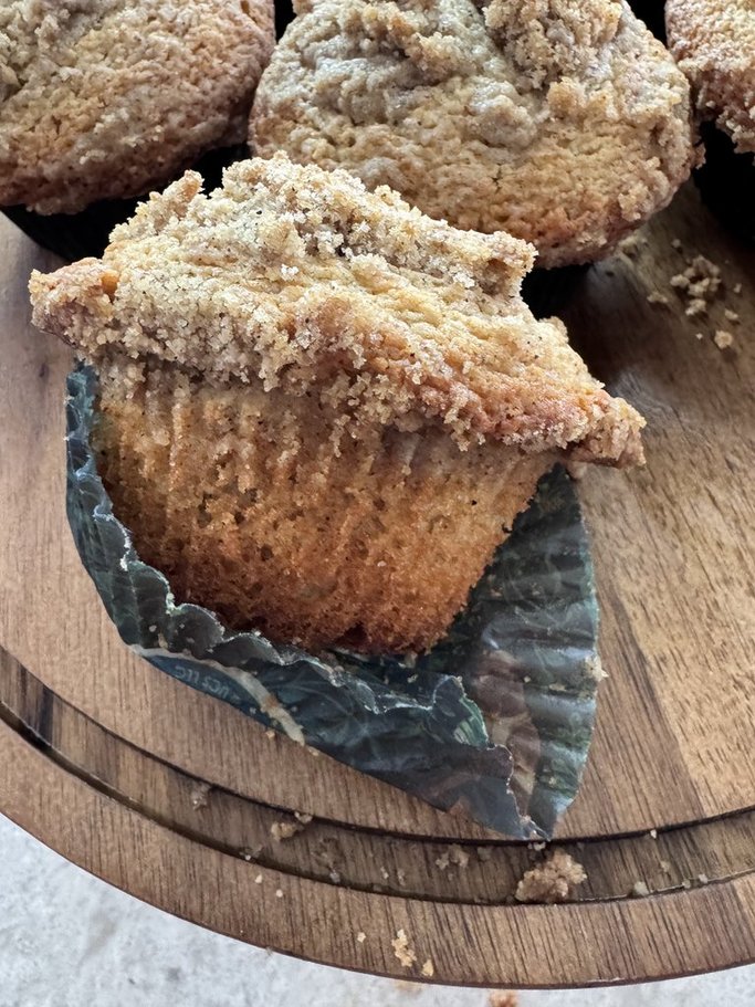 All Spice Crumb Muffins with Vanilla Glaze