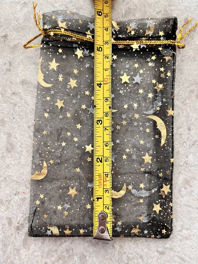 Moon & Stars Black Sheer Organza Favor Gift 4 inches by 6 inches
