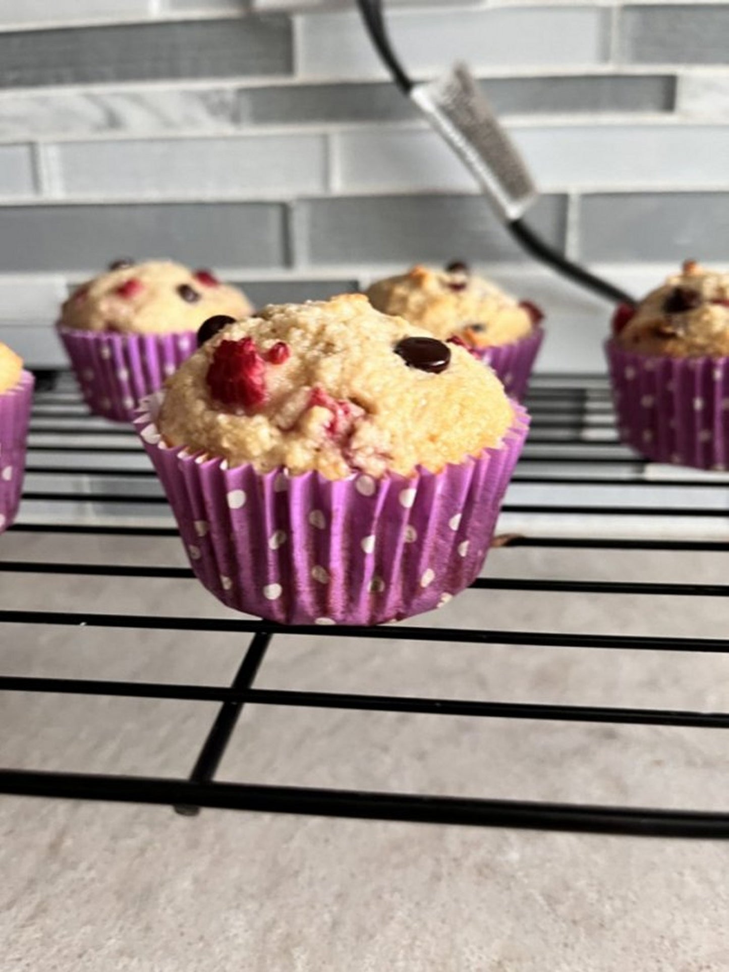 Keto Lemon Raspberry Chocolate Chip Muffins * Gluten Free * Diabetic Friendly