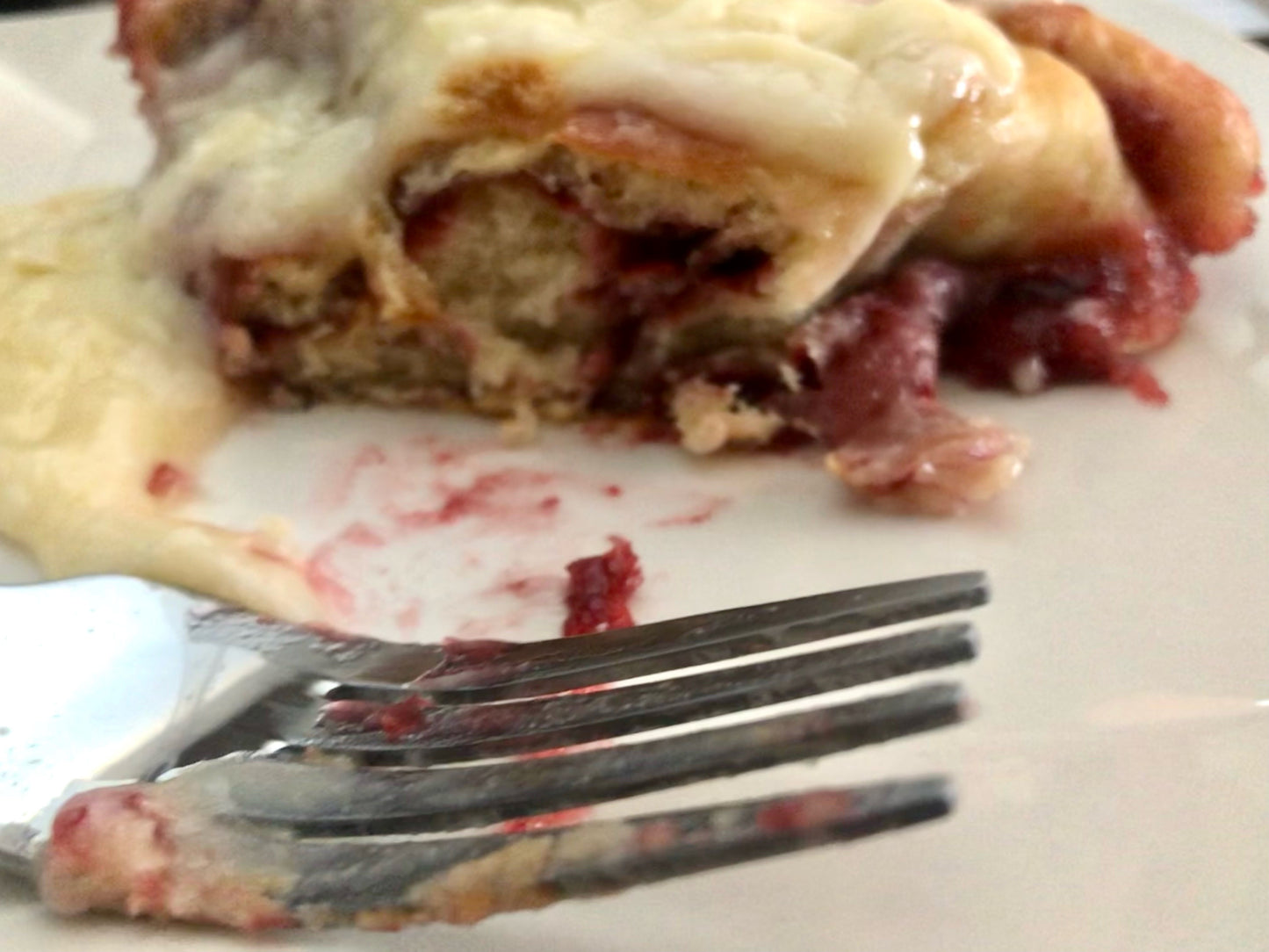 Jumbo Strawberry Filled Sweet Buns with Cream Cheese Frosting