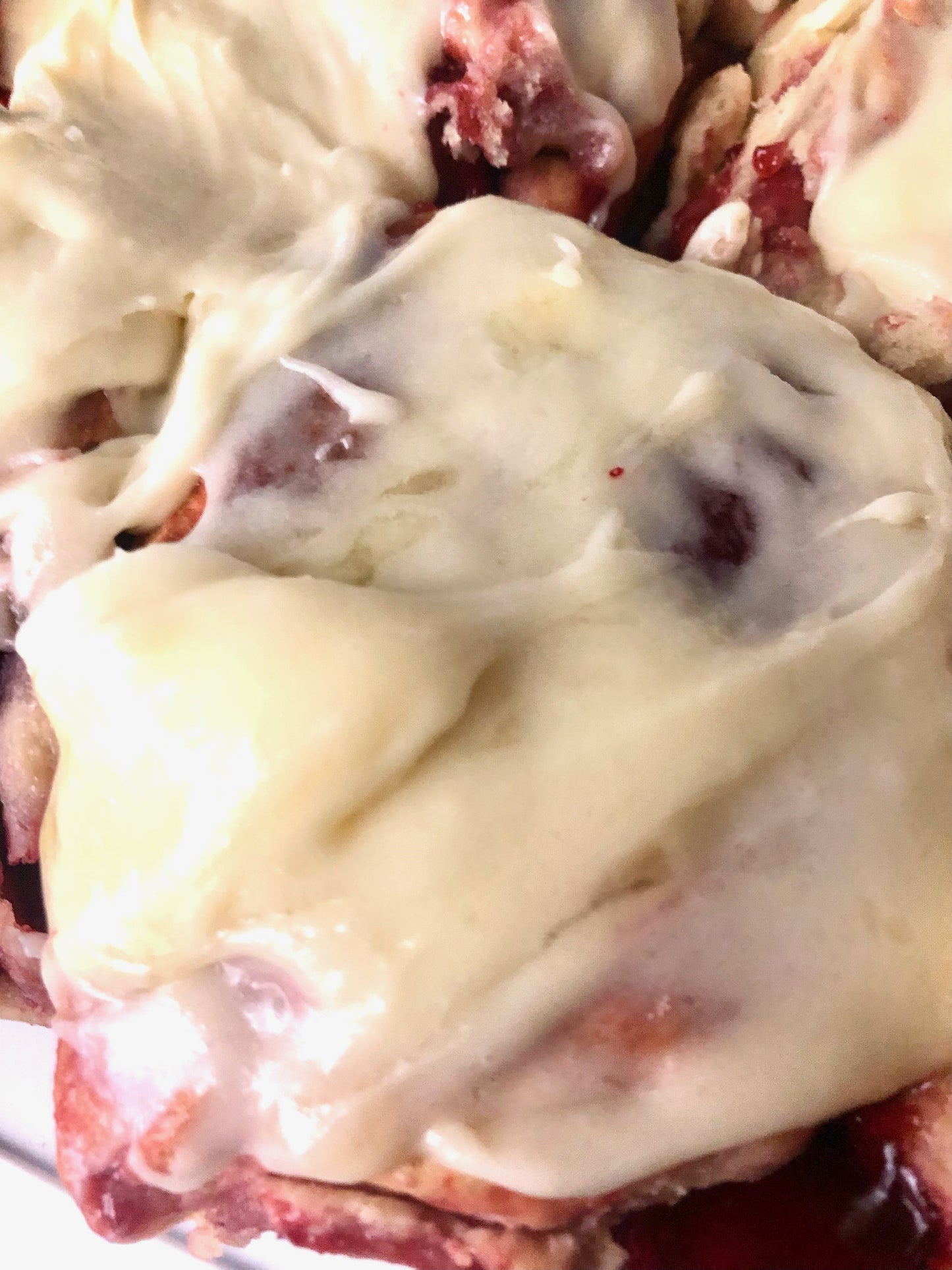 Jumbo Strawberry Filled Sweet Buns with Cream Cheese Frosting