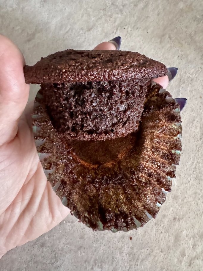 Keto Chocolate Chocolate Chip Muffins * Moist, Light & very low carbs * Also gluten free & diabetic friendly