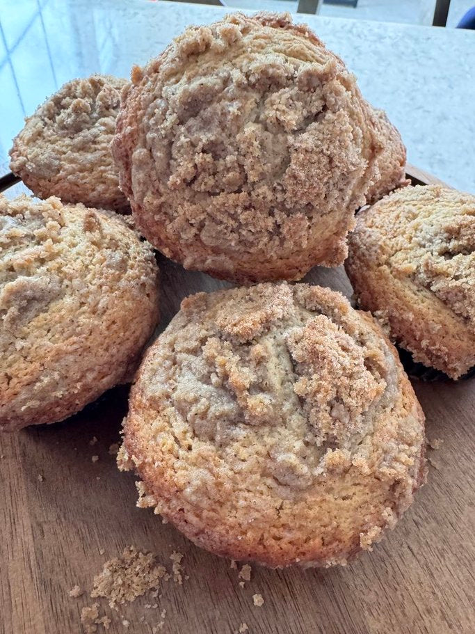 All Spice Crumb Muffins with Vanilla Glaze