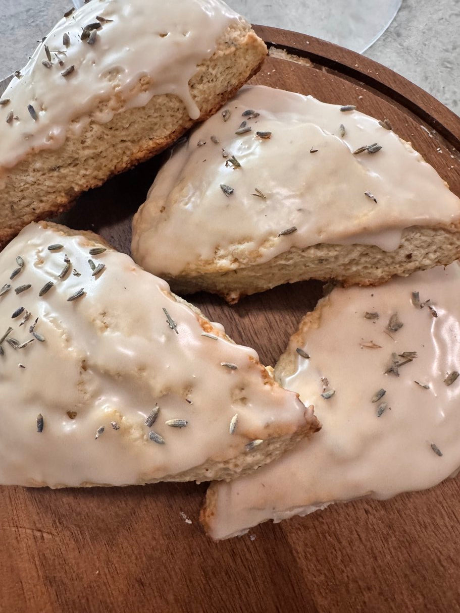 Glazed Lavender Buttermilk Scones