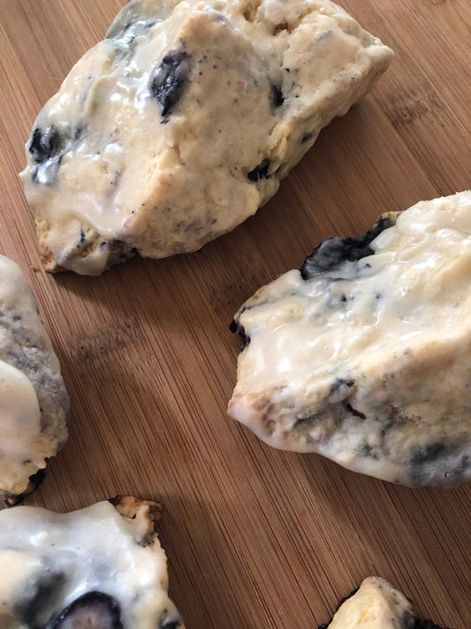 Fresh Blueberry Scones with Vanilla Glaze