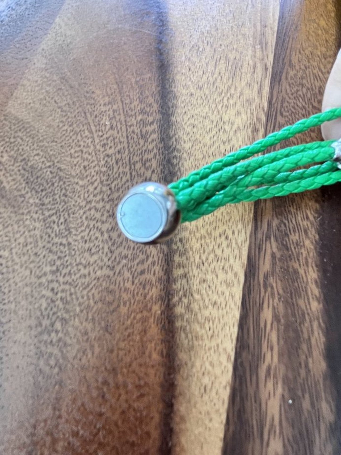 Green Rope Bracelet * 5 strand Rope Bracelet with Murano Glass Beads & Crystal