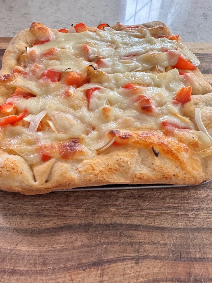 Onions, Peppers & Mozzarella Focaccia Bread