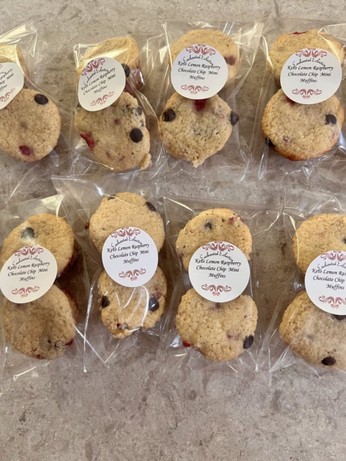 Keto Lemon Raspberry Chocolate Chip Muffins * Gluten Free * Diabetic Friendly