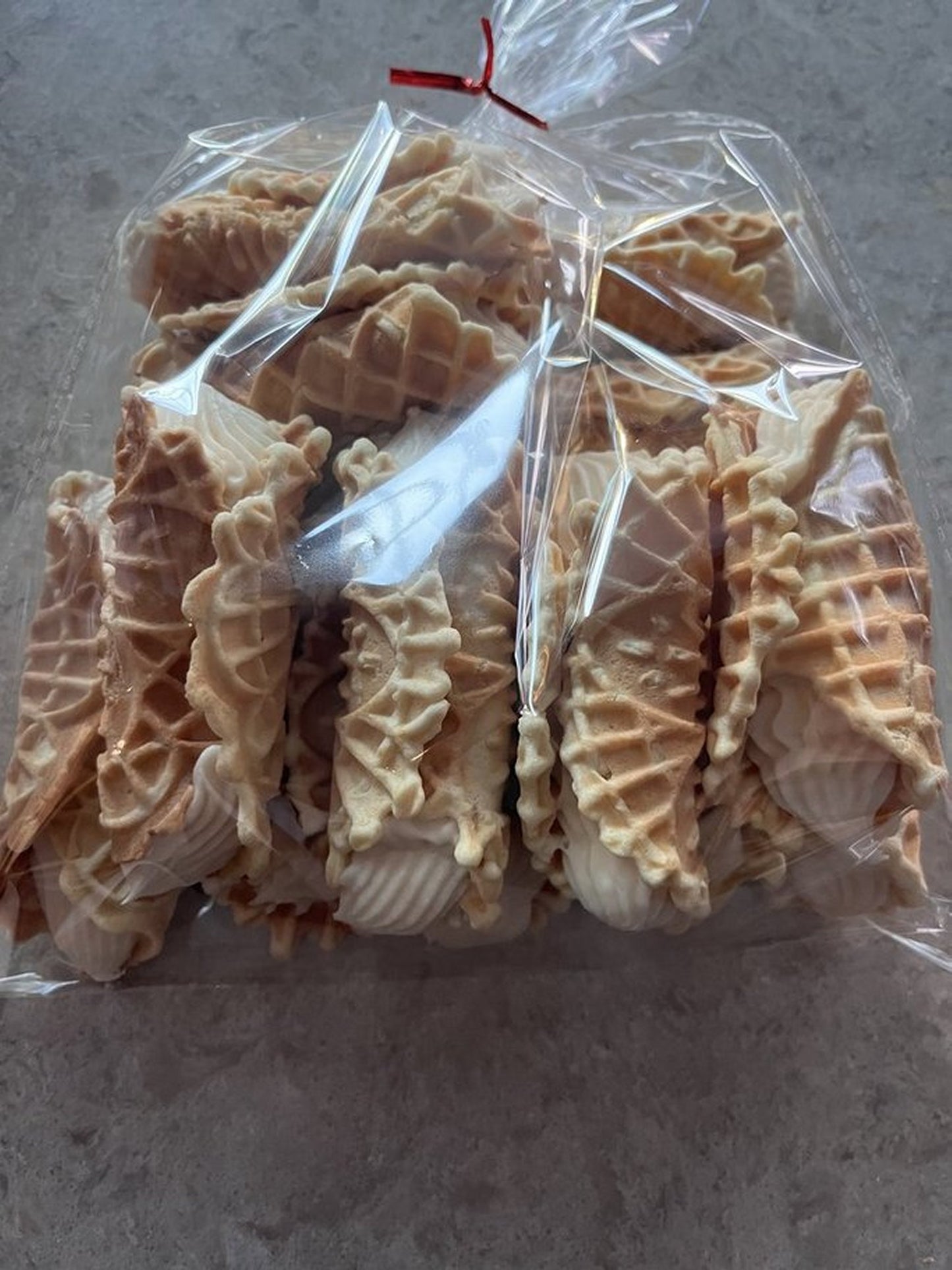 Vanilla Cream Filled Pizzelle Cookies + Italian Pizzelle  filled with Vanilla Cream - Cannoli Style Pizzelle w/Vanilla Cream