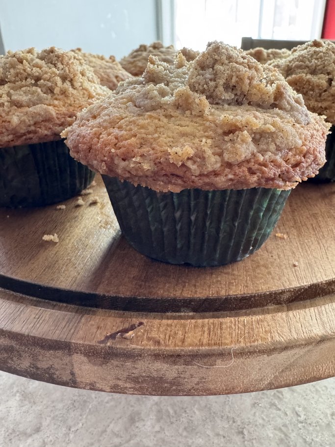 All Spice Crumb Muffins with Vanilla Glaze