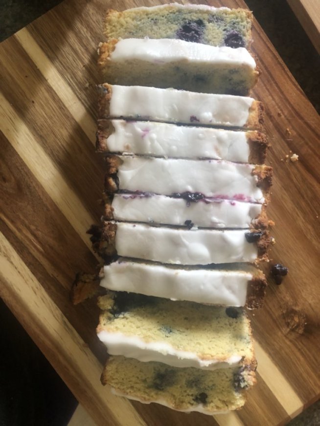 Keto  Iced Lemon Blueberry Bread *Diabetic Friendly * Gluten Free *