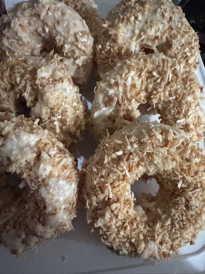 Toasted Coconut Donuts * Toasted Coconut Doughnuts * Made with Organic Ingredients