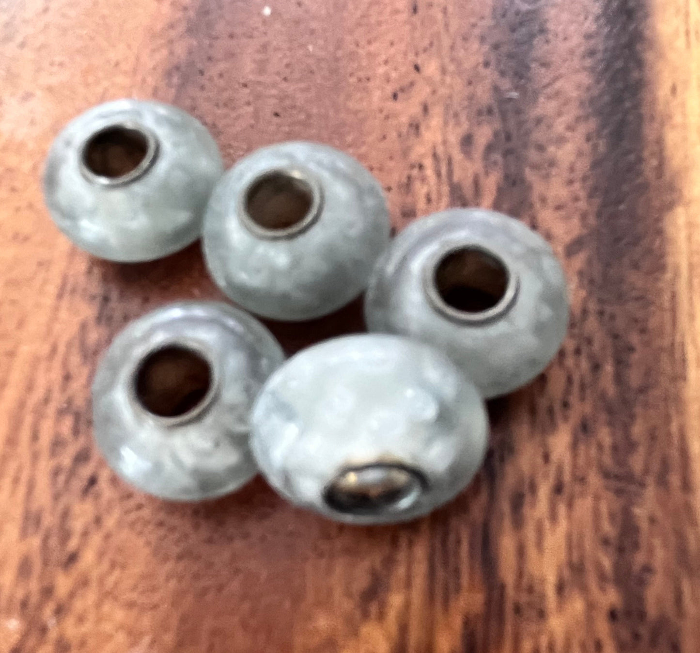 Rain Cloud Gray Murano Glass Beads - set of 5 * Mothers Day Place Order By May 1