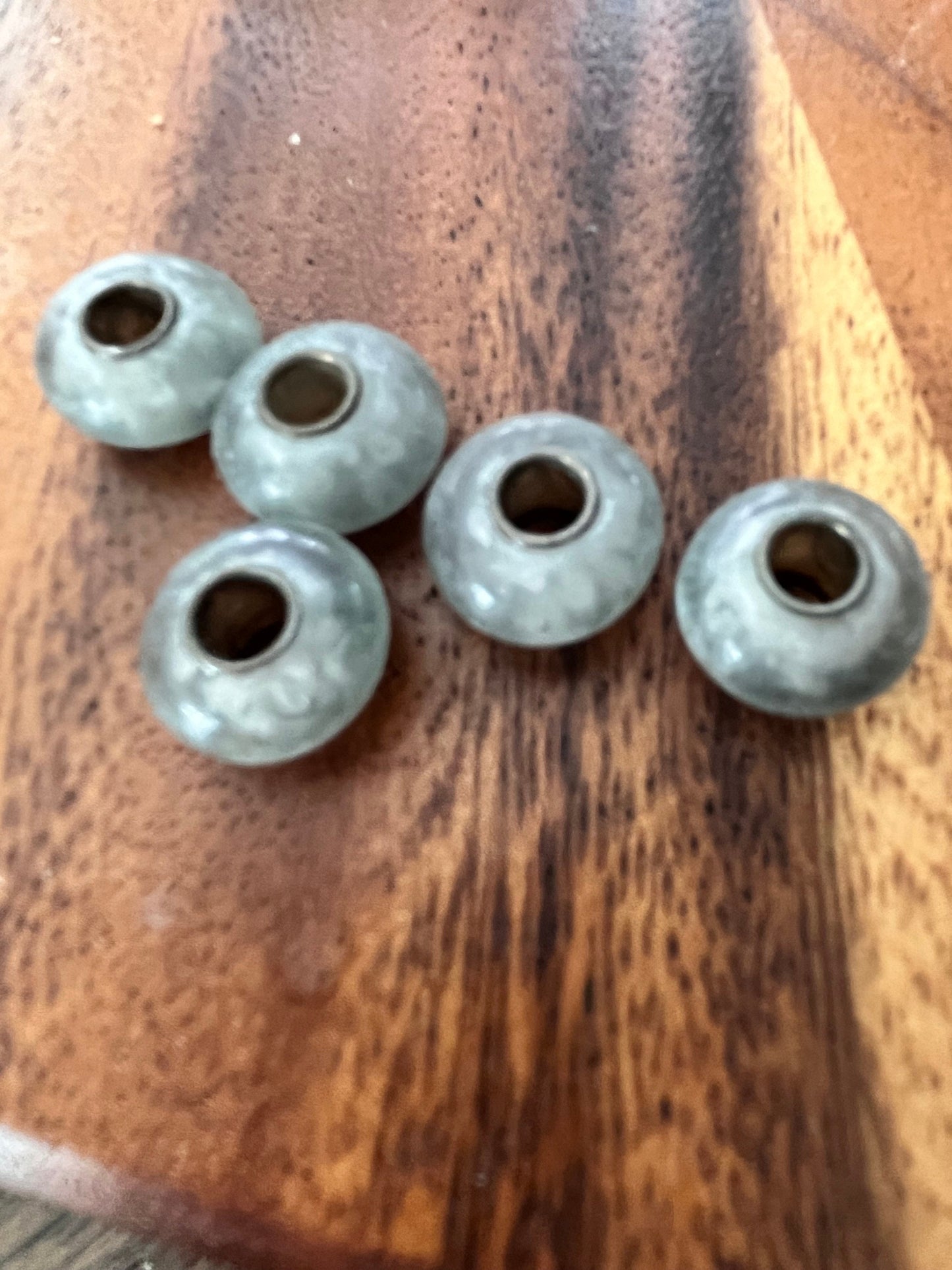 Rain Cloud Gray Murano Glass Beads - set of 5 * Mothers Day Place Order By May 1