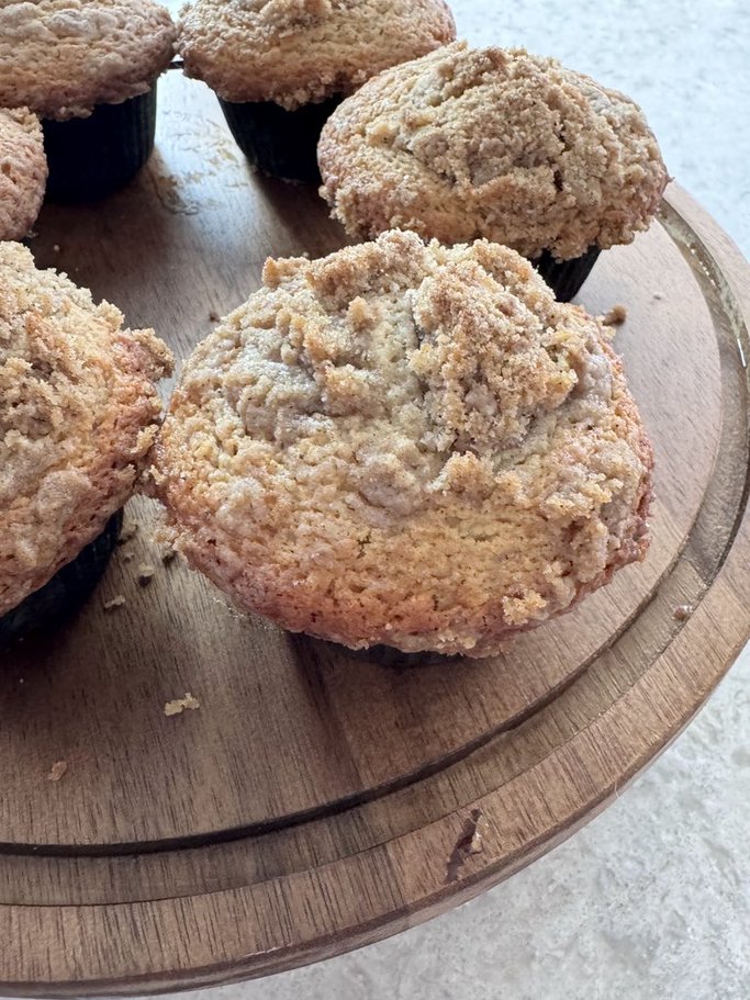 All Spice Crumb Muffins with Vanilla Glaze