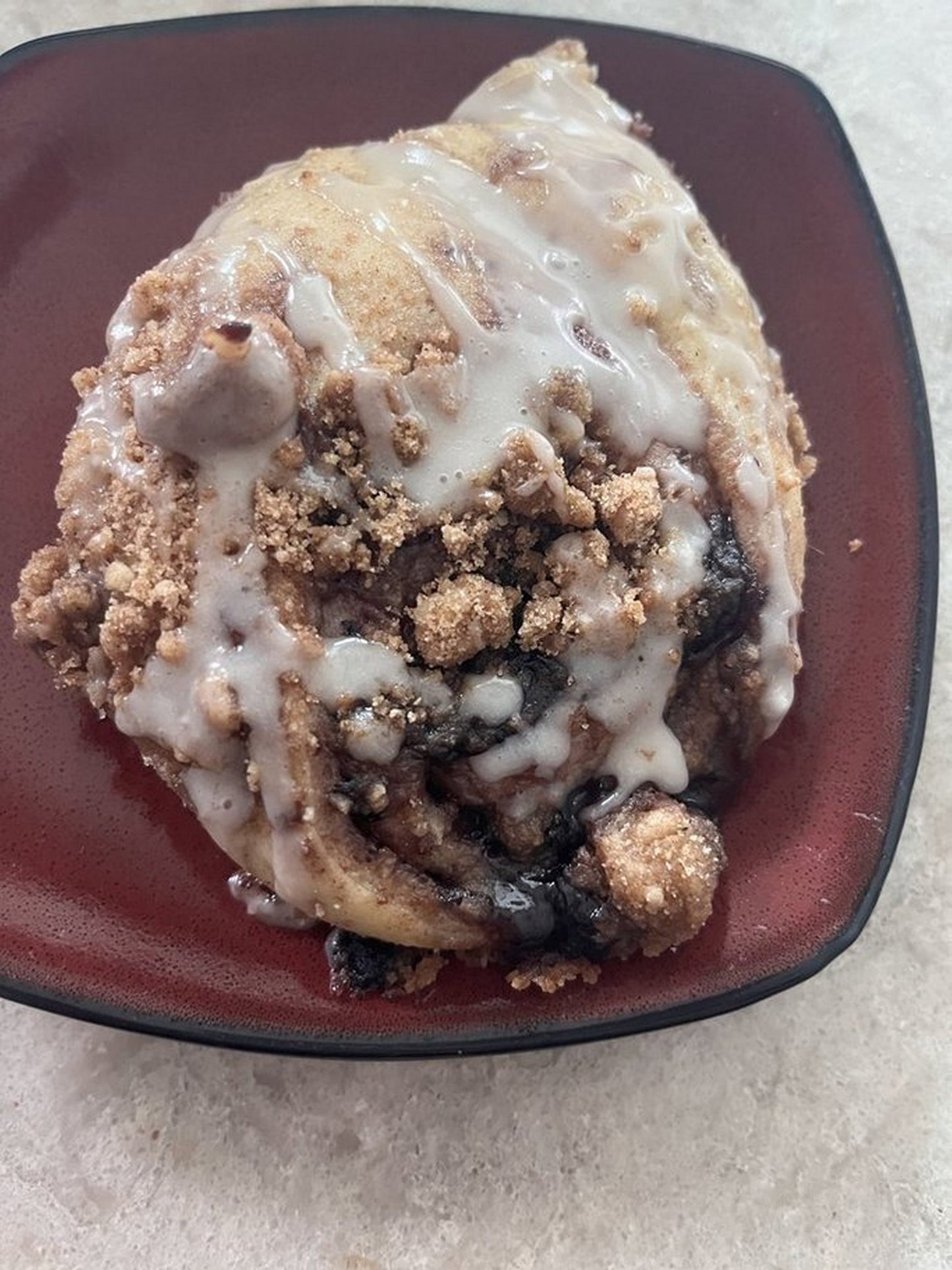 Blueberry Buns with Cinnamon Streusel & Vanilla Icing
