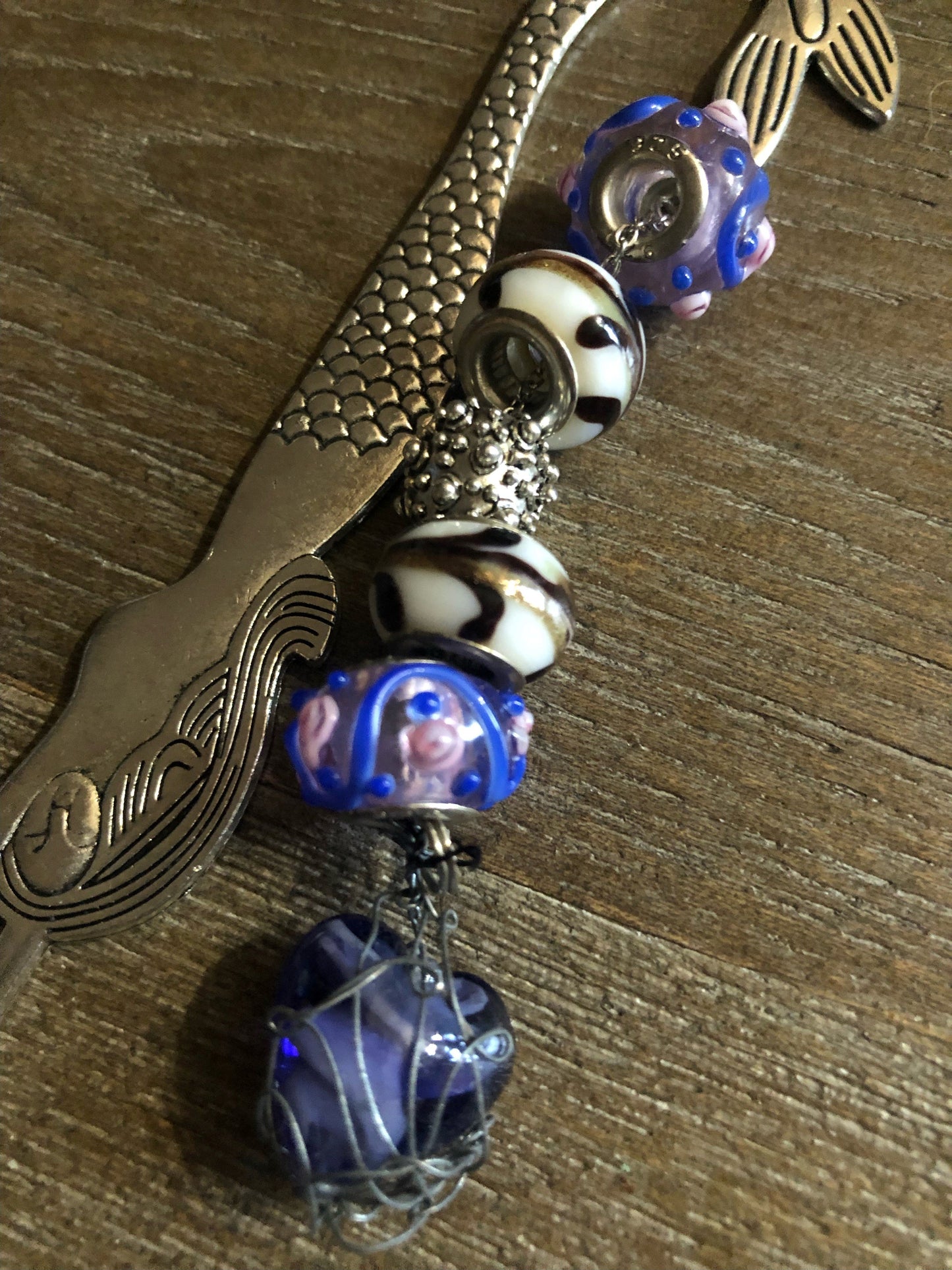 Charmed Bookmarks * Bejeweled Bookmarks with Murano Glass Beads and Charms