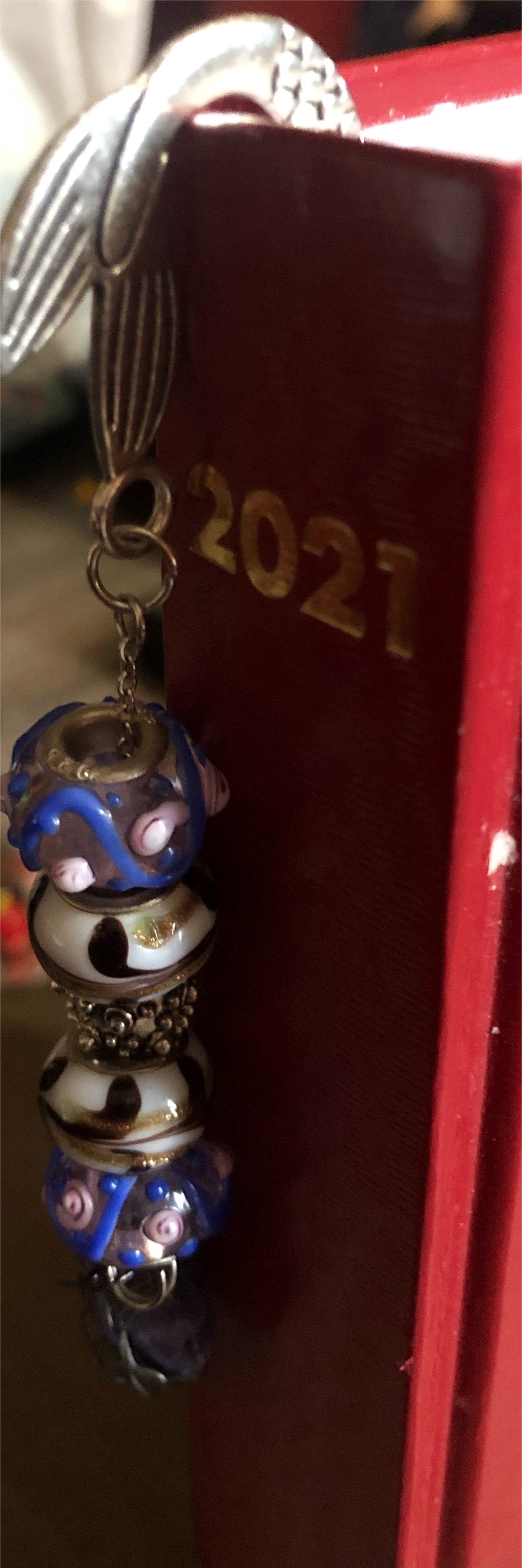 Charmed Bookmarks * Bejeweled Bookmarks with Murano Glass Beads and Charms