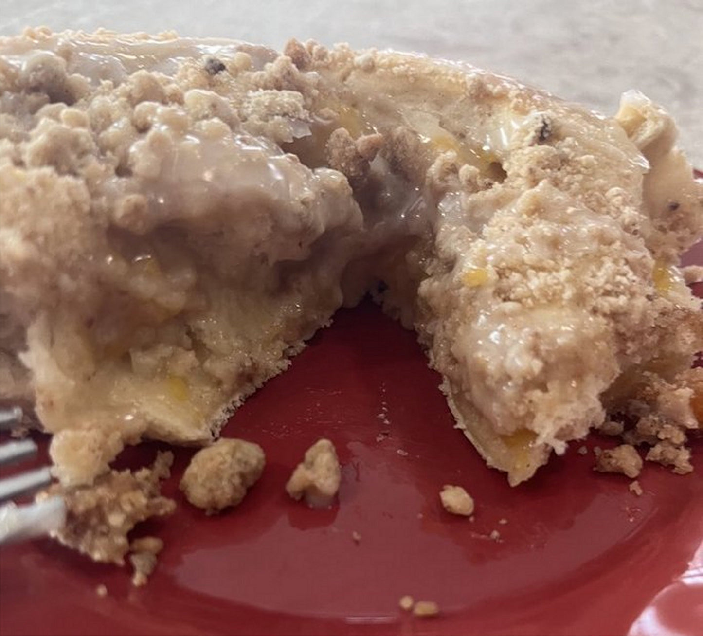 Cinnamon Streusel Topped Jumbo Peach Buns