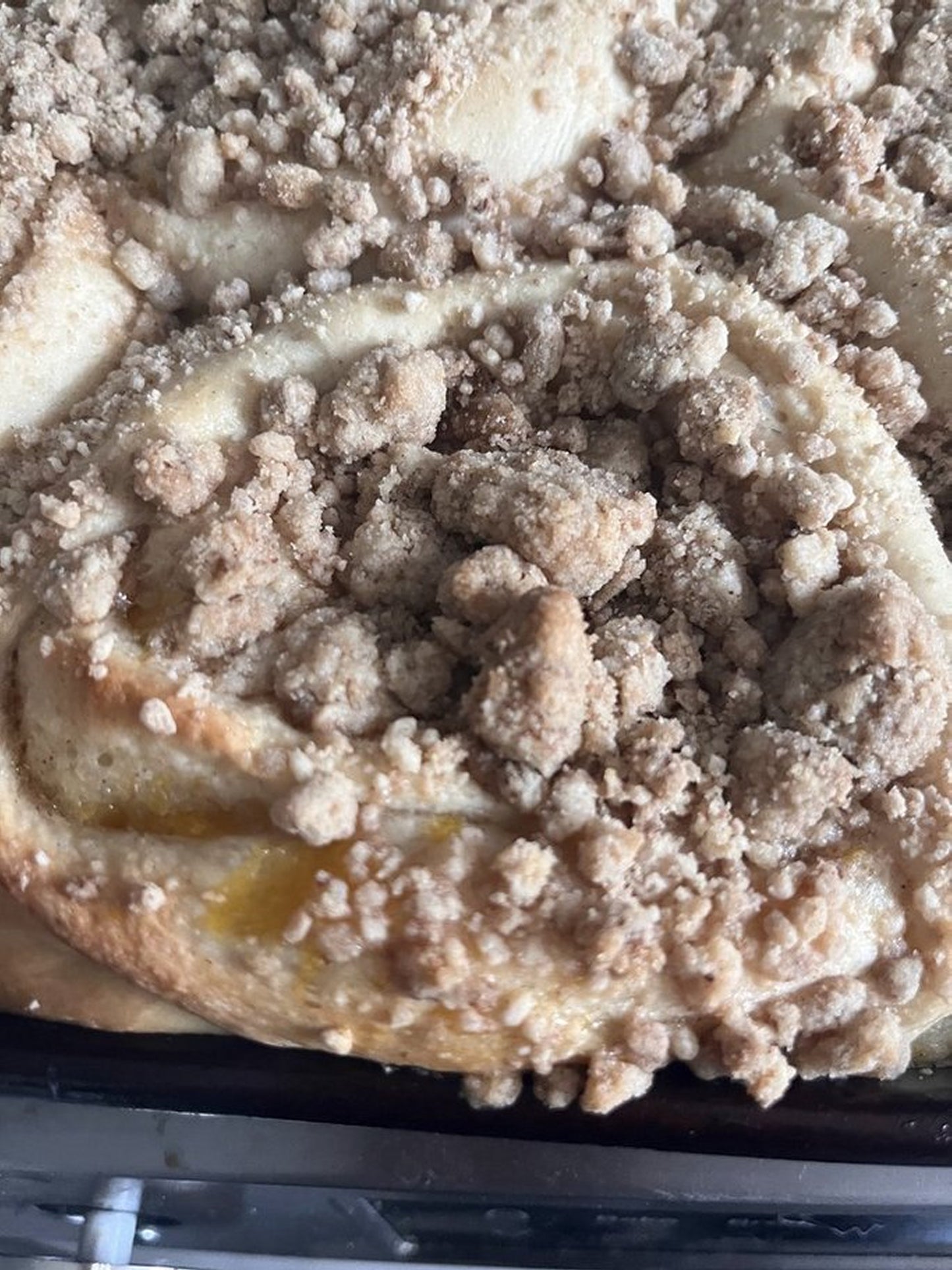 Cinnamon Streusel Topped Jumbo Peach Buns