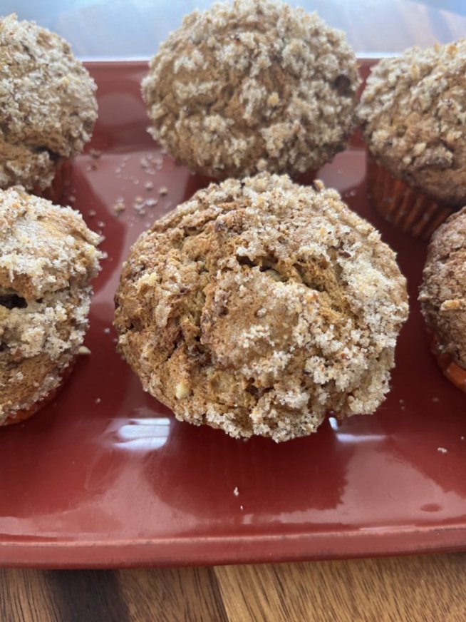 Crumb Topped Butter Pecan Muffins