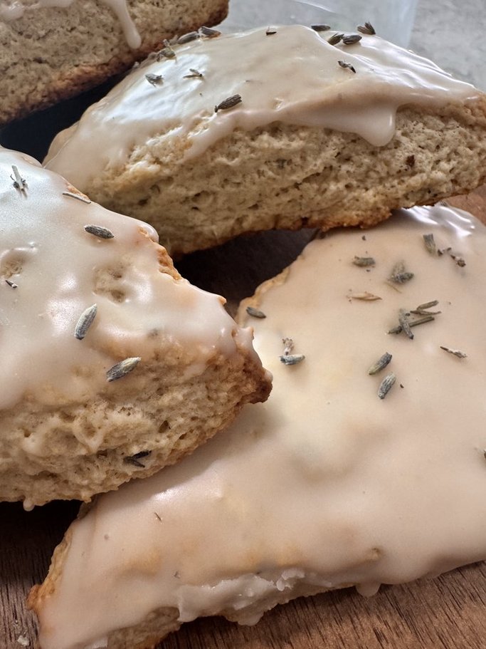 Glazed Lavender Buttermilk Scones