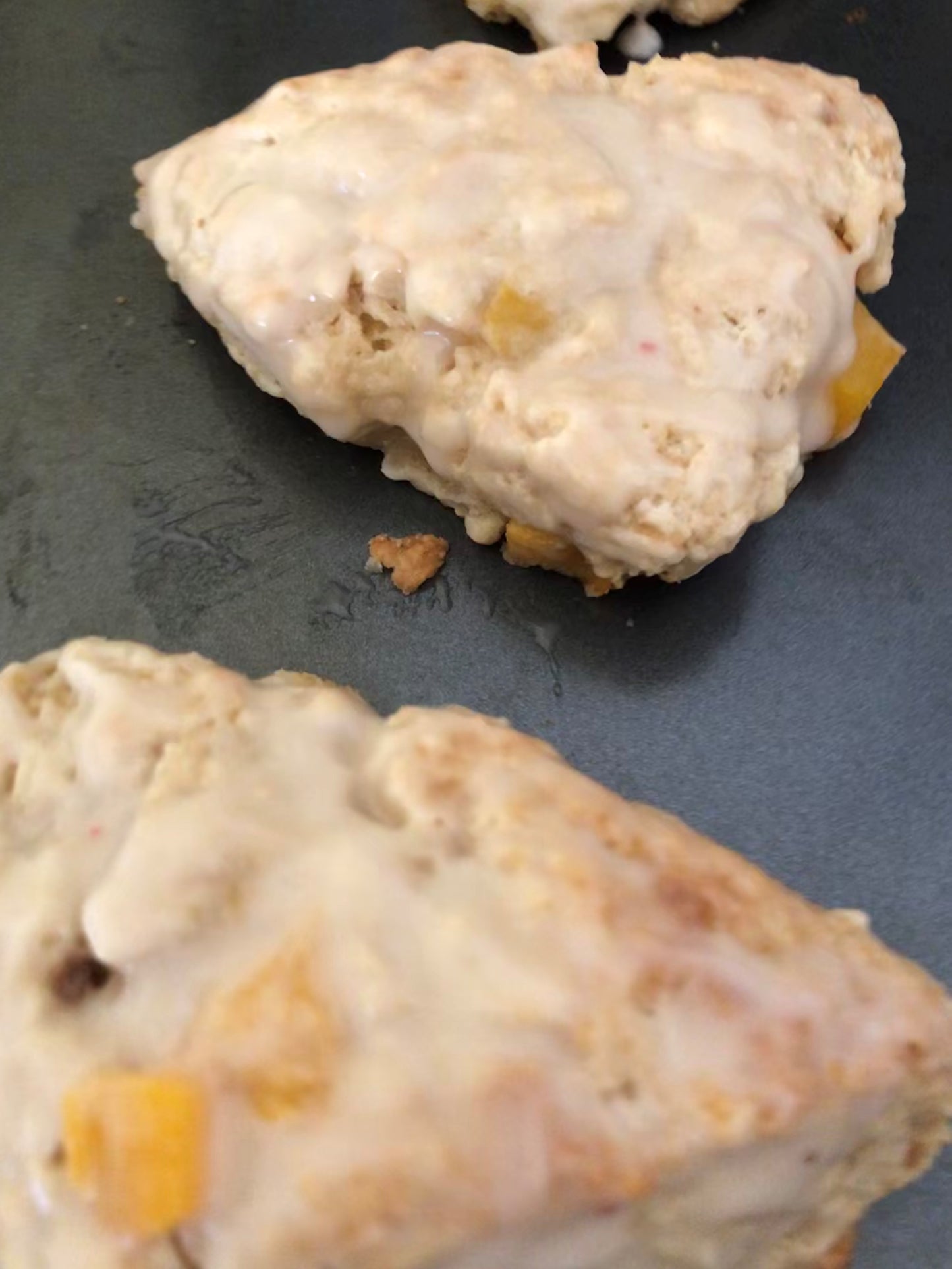 Just Peachy Scones with Vanilla Glaze *Peach Pie Scones with Vanilla Glaze