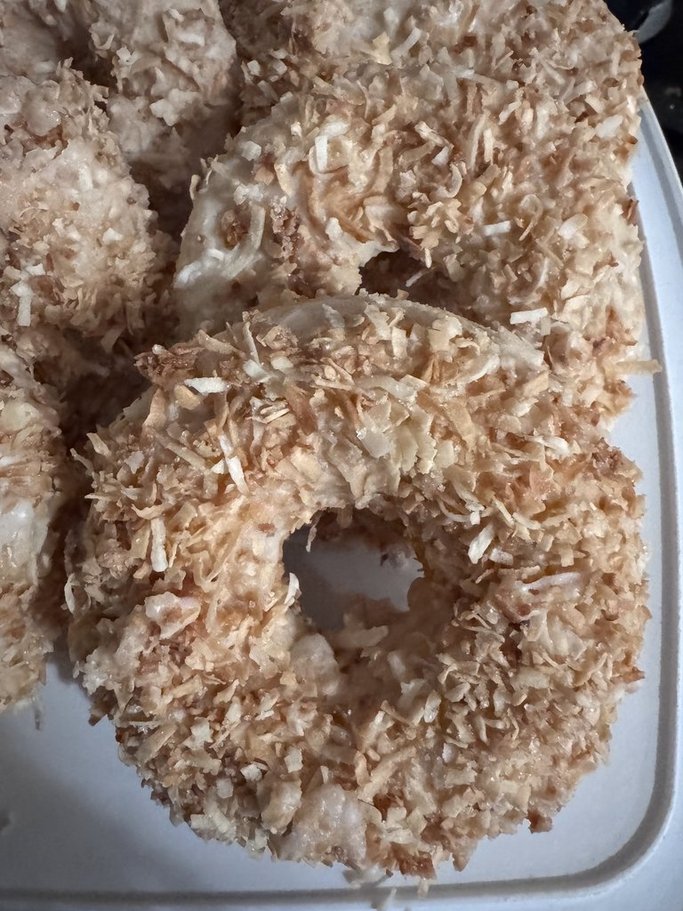 Toasted Coconut Donuts * Toasted Coconut Doughnuts * Made with Organic Ingredients