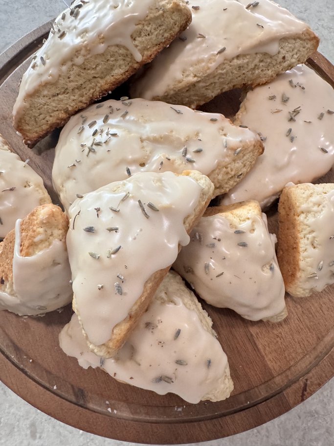 Glazed Lavender Buttermilk Scones