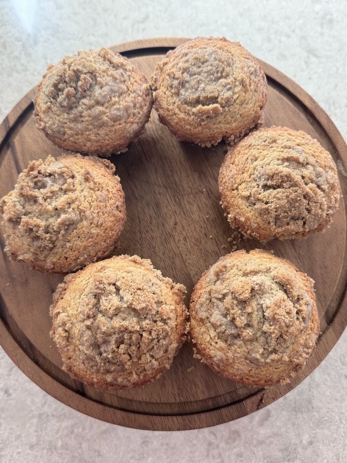 All Spice Crumb Muffins with Vanilla Glaze